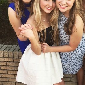 Black and white strapless dress